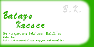 balazs kacser business card